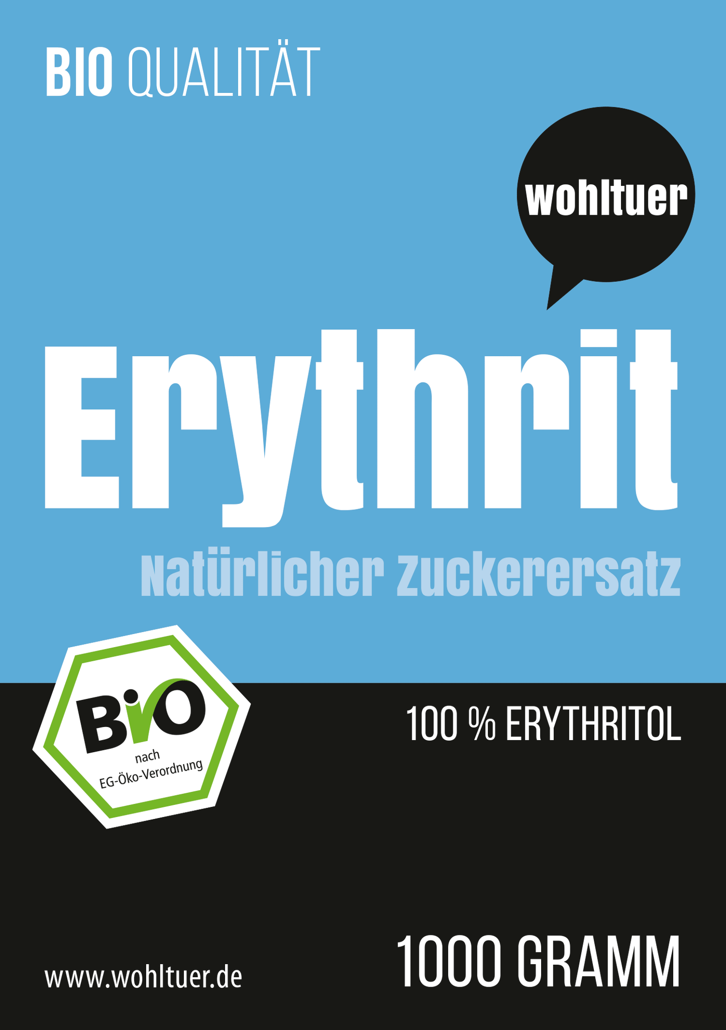 Wohltuer Bio Erythrit Süßmittel - 1000g