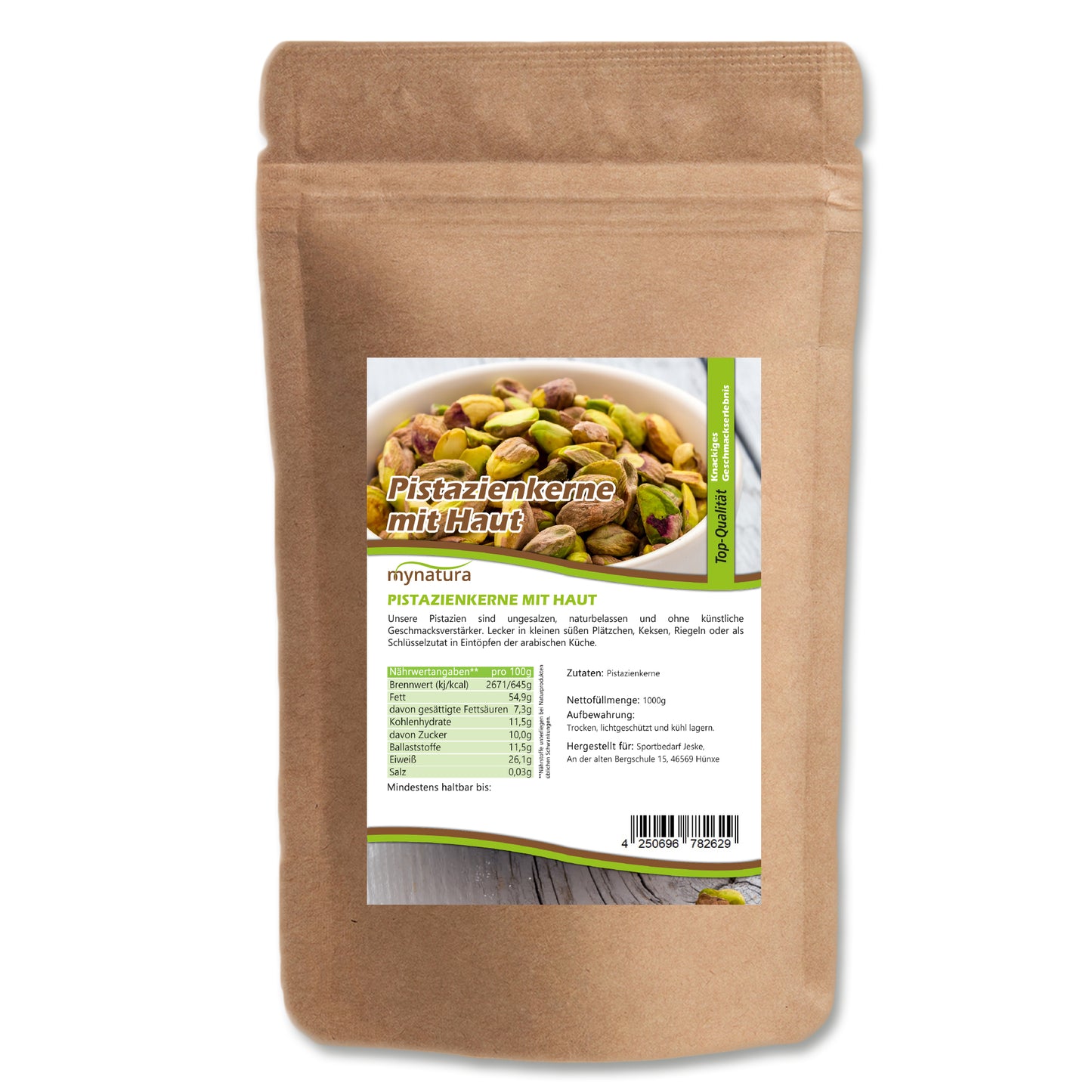 Mynatura Pistazienkerne mit Haut – ab 1000g - fit and life shop