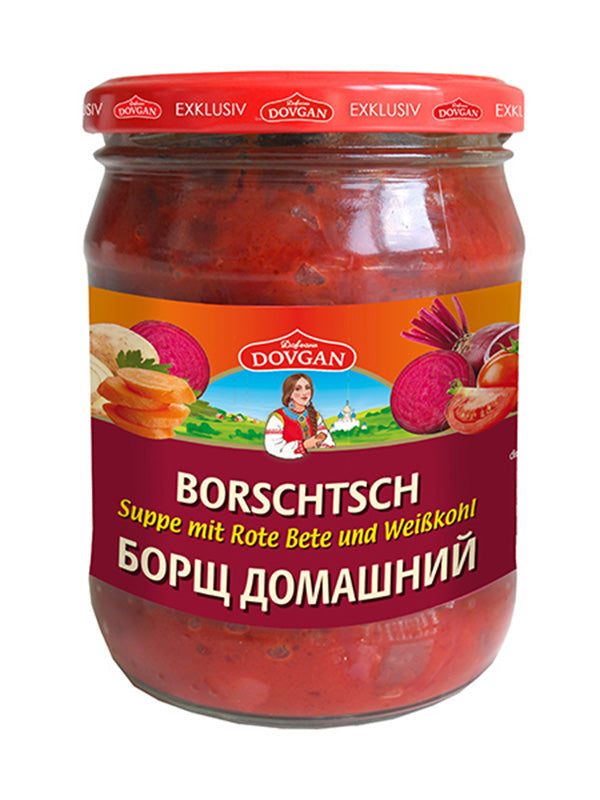 Dovgan Borschtsch Suppe mit Rote Bete und Weißkohl,(5 x 480 g) - fit and life shop