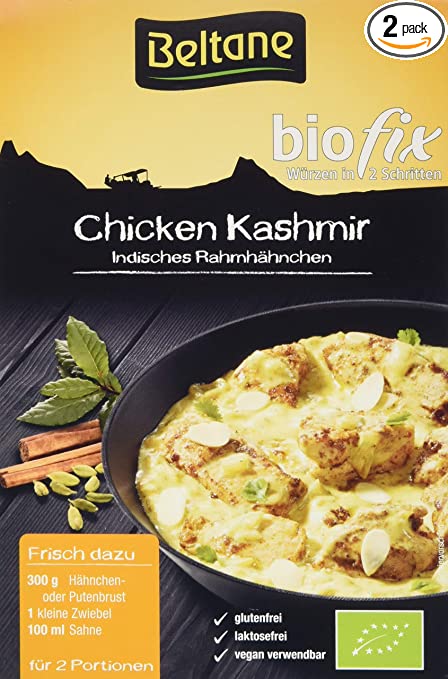Beltane Biofix Chicken Kashmir Kochen, 2 Packungen à 17,9g, natürliche Hühnerfleischmischung für die Zubereitung