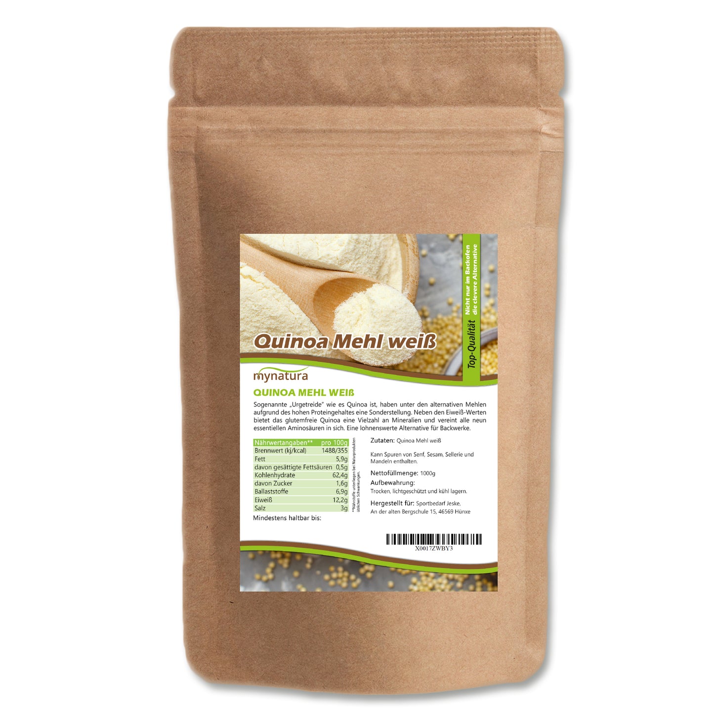 Mynatura Bio Quinoamehl – glutenfreie Mehlalternative - 1kg
