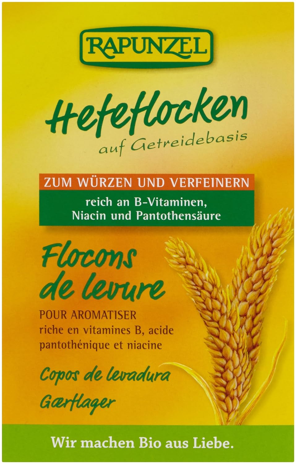 Hefeflocken von Rapunzel, ab 150g, in einer Schale, ideal zum Kochen, mit goldgelbem, getrocknetem Hefeflocken.