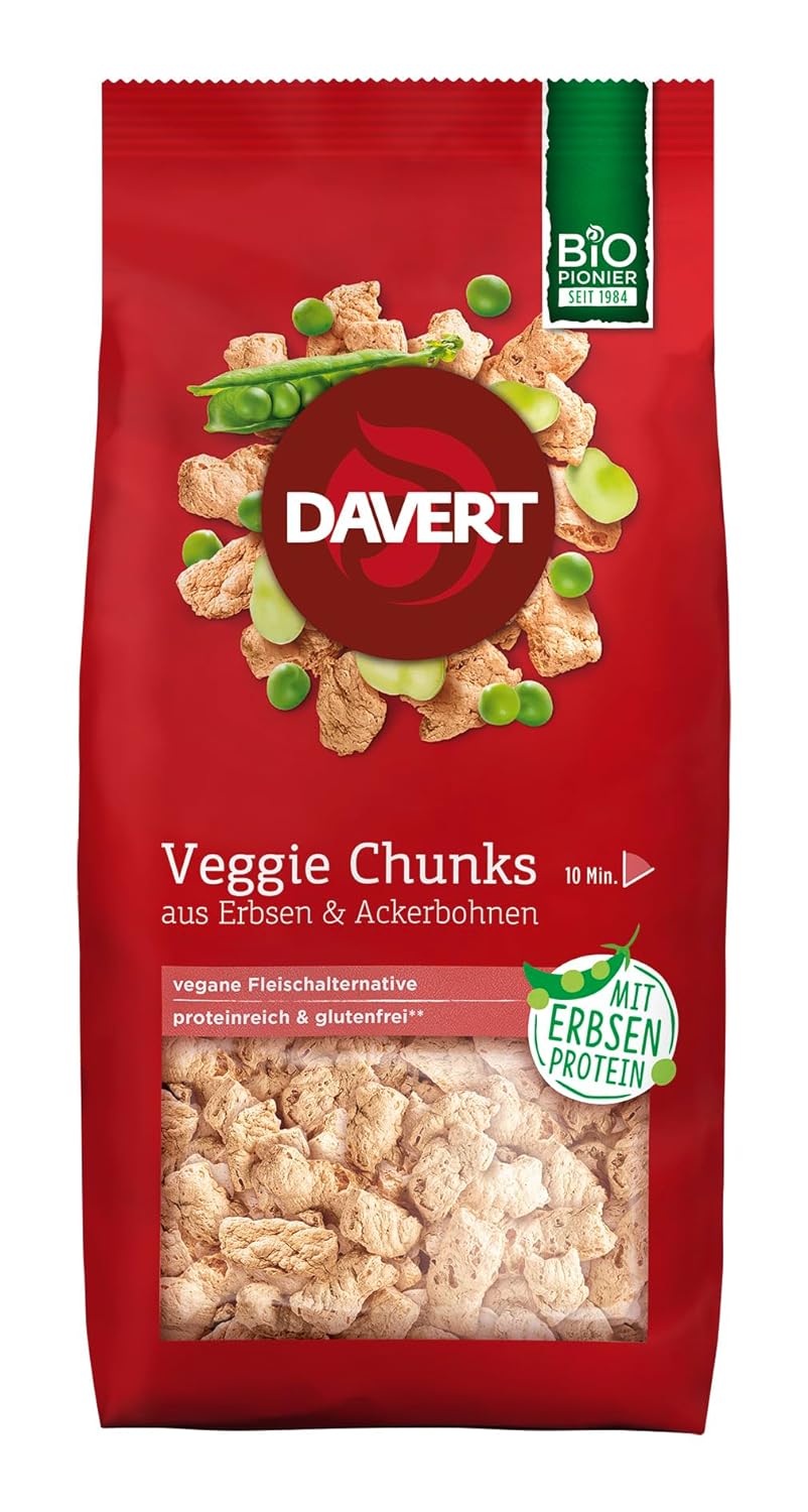 Davert Veggie Chunks mit Erbsenprotein 100g