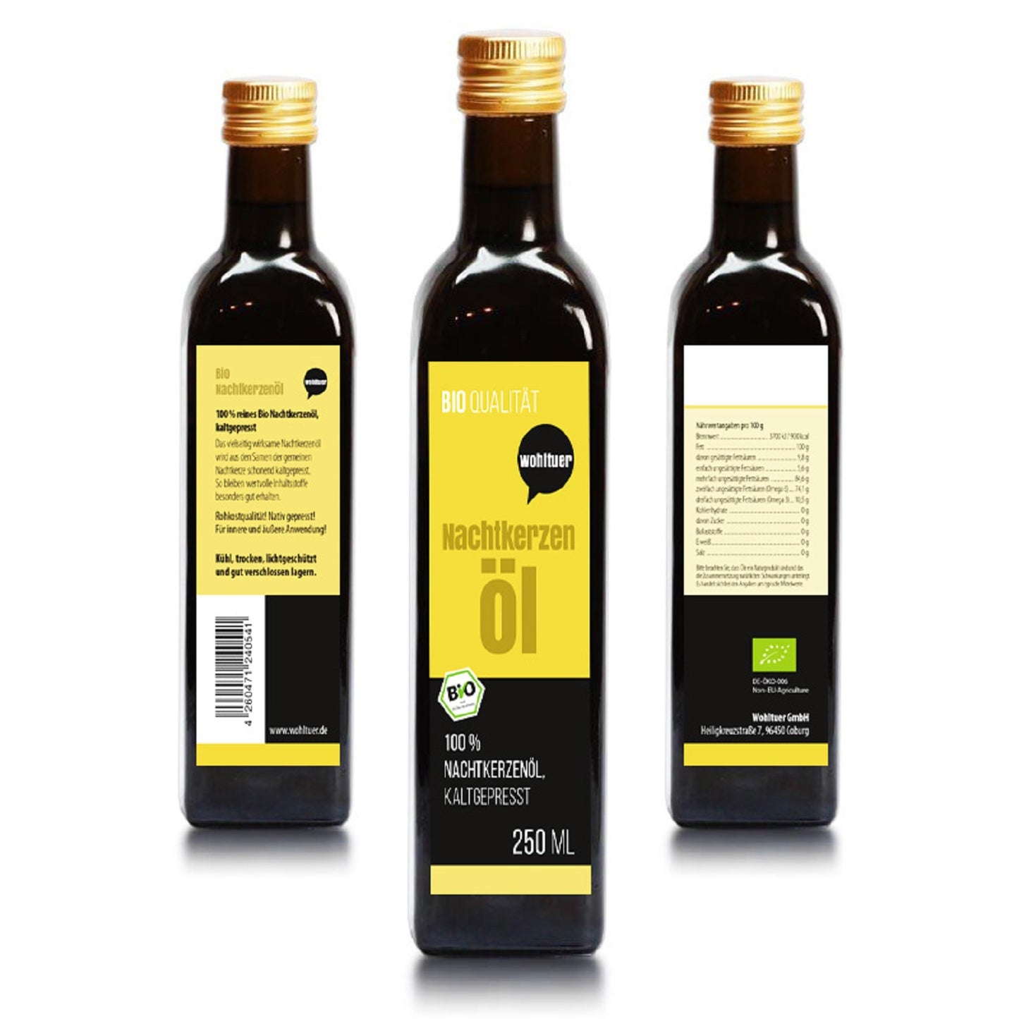 Wohltuer Bio Nachtkerzenöl Nativ gepresst 250ml
