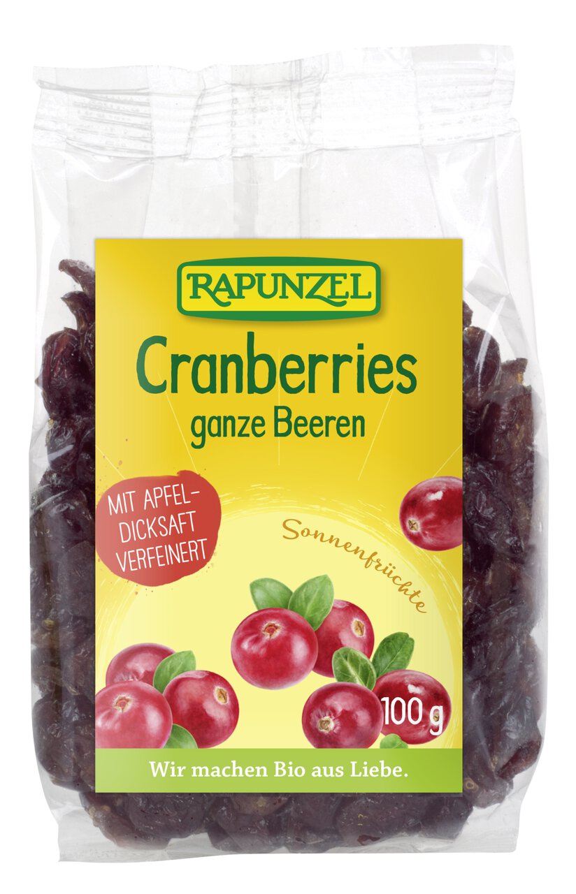 Getrocknete Bio-Himbeeren von Rapunzel, hochwertige Früchte für Snacks und Mus, ab 100g.