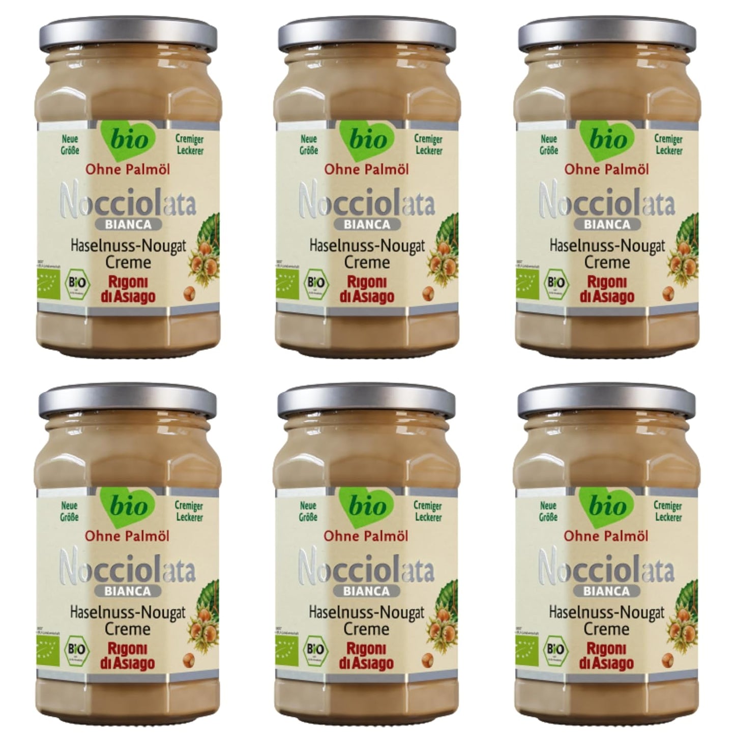 Rigoni di Asiago Nocciolata - weiße Schokolade, Haselnusscreme(6x250g) - fit and life shop
