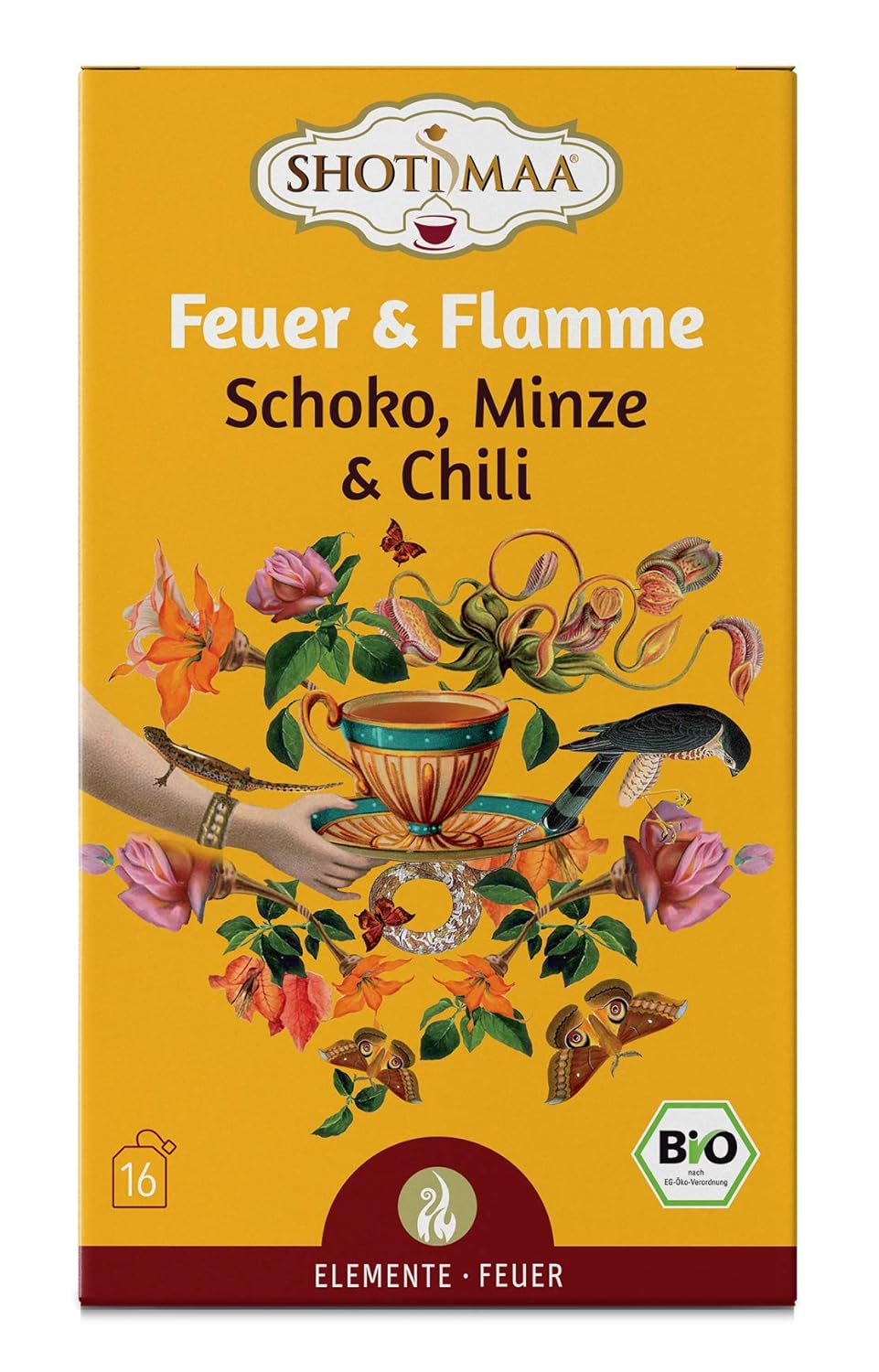Shoti Maa Bio-Ayurveda-Tee Feuer & Flamme - Schoko, Minze & Chili, (6x32g) - fit and life shop