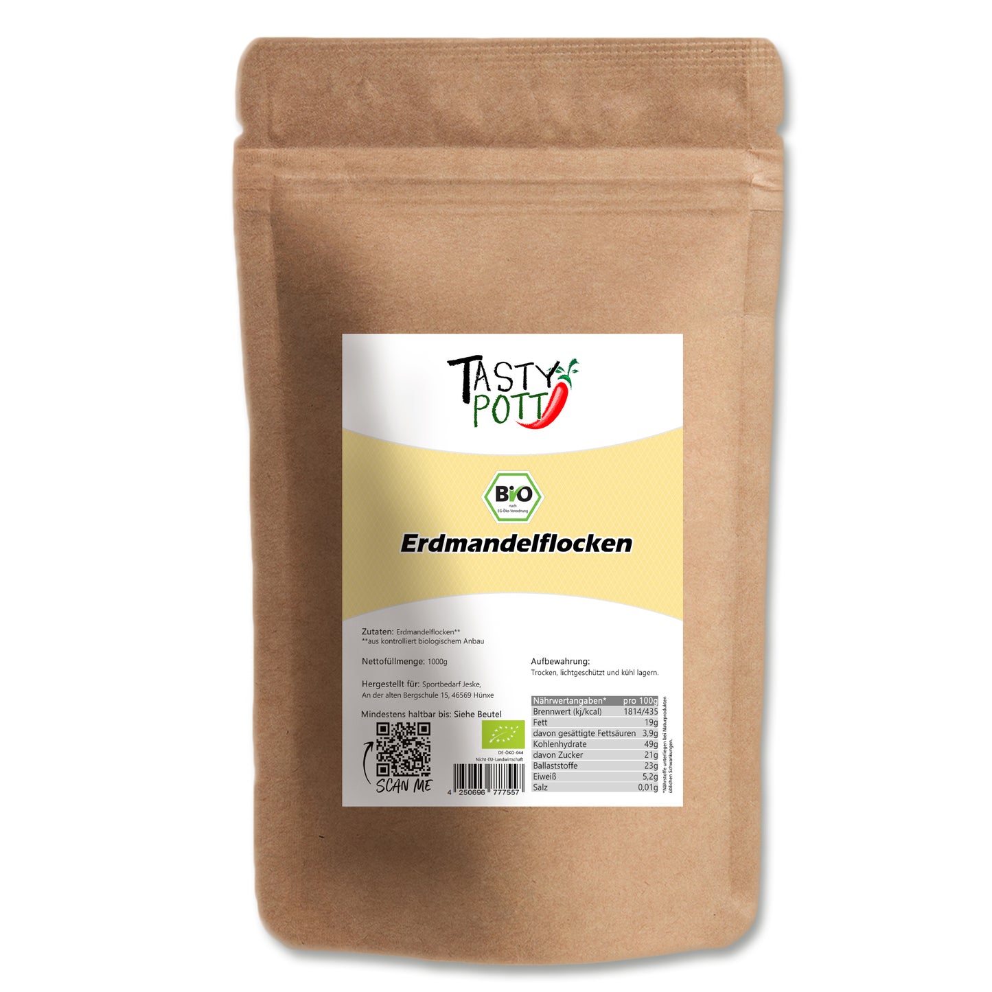 Tasty Pott Bio Erdmandel Flocken - im Beutel