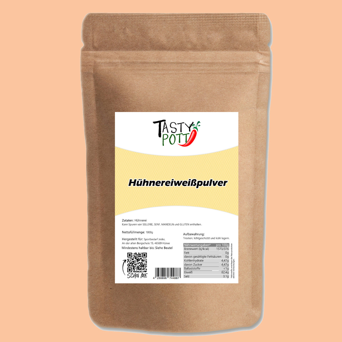 Tasty Pott Hühnereiweißpulver - Eiklar Pulver- im Beutel — Abbildung 2