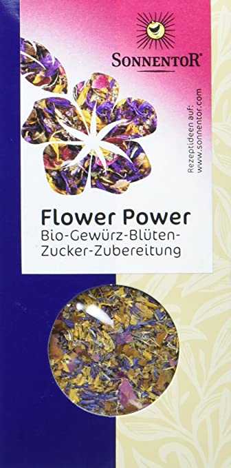 Bio Blütenmischung "Flower Power" von Sonnentor, Gewürzblüten für die Küche, ab 35g in einer transparenten Verpackung