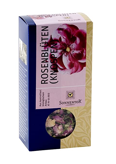 Bio Tee von Sonnentor mit Rosenblüten-Knospen, lose, 30g Packung, frische, duftende Blüten für eine aromatische Teemischung