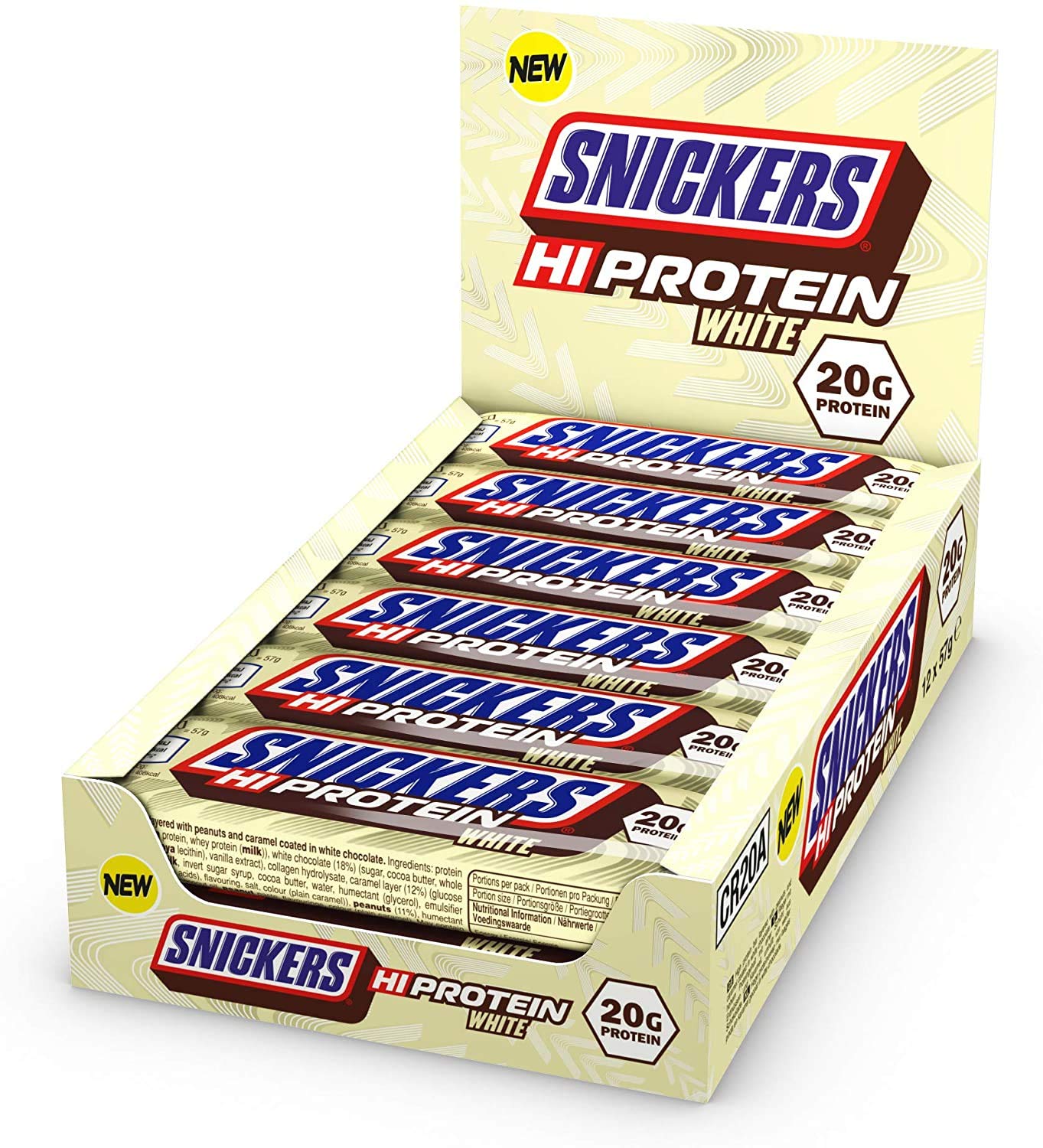 Snickers Hi-Protein White Bar 12x57g - weiße Schokolade