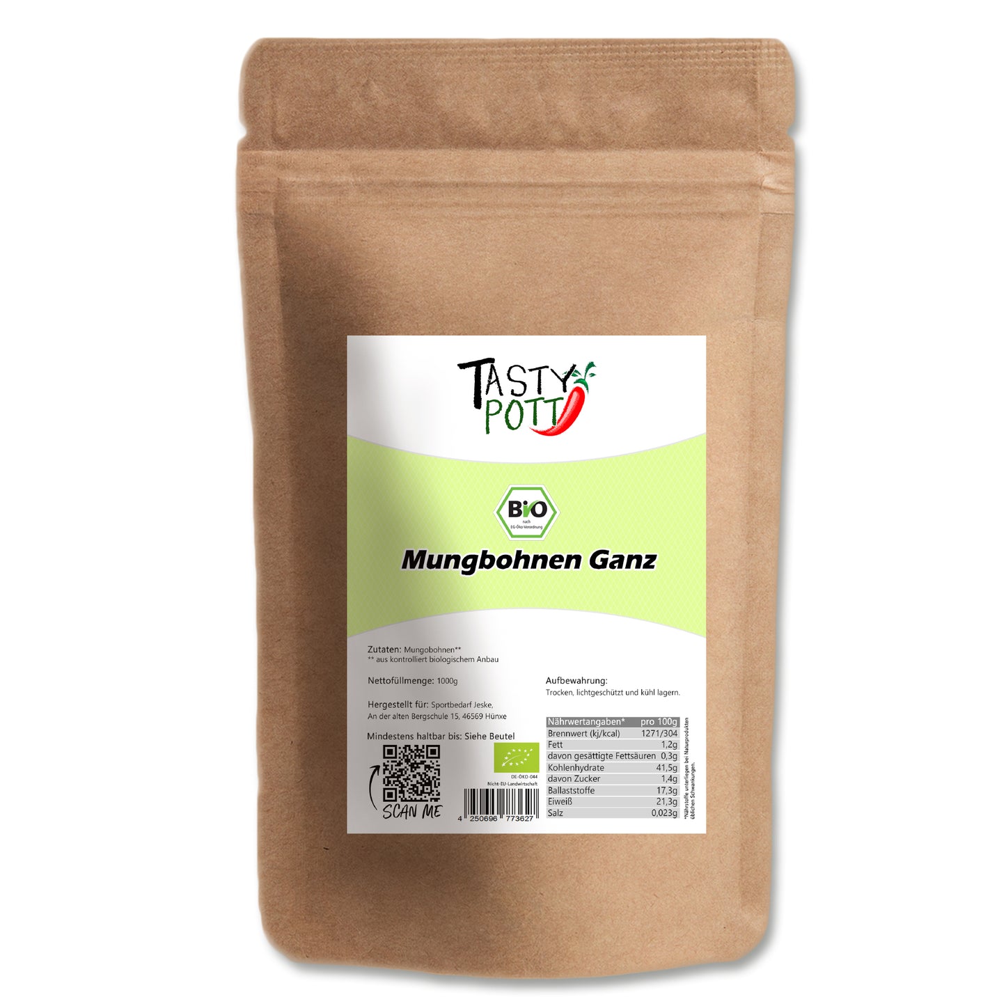 Tasty Pott Bio Mungbohnen ganz - im Beutel