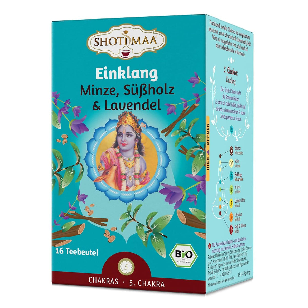 Shoti Maa, BioAyurvedaTee Einklang Minze Süßholz Lavendel Grüner Tee, (32g) - fit and life shop