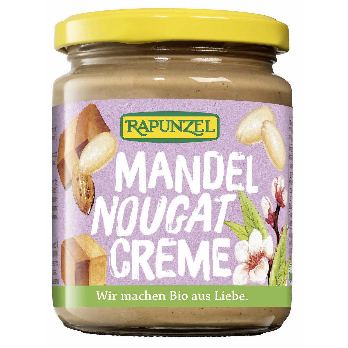 Bio Mandel-Nougat Creme von Rapunzel, 250g, cremige Nuss-Nougat-Creme in Glas, ideal zum Kochen und Backen