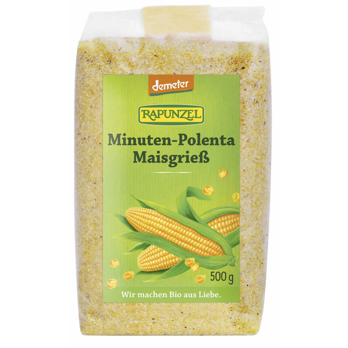 Bio Minuten-Polenta von Rapunzel, Demeter-zertifizierter Maisgrieß, in 500g Verpackung, zum Kochen geeignet