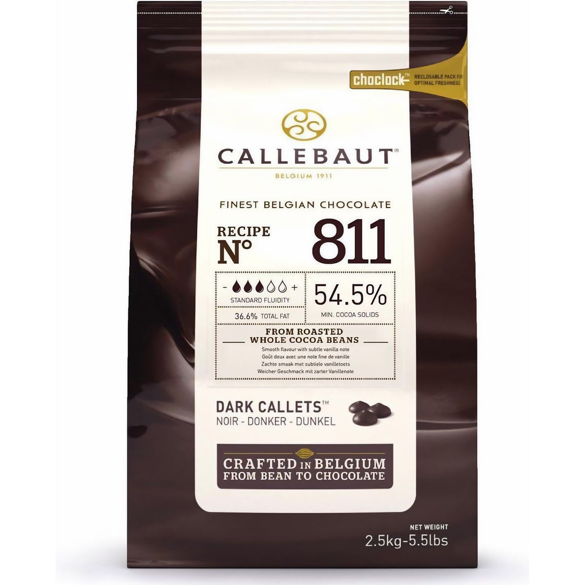Callebaut Receipe No. 811 Kuvertüre Callets, Zartbitterschokolade, 54,5% Kakao(2500g) - fit and life shop