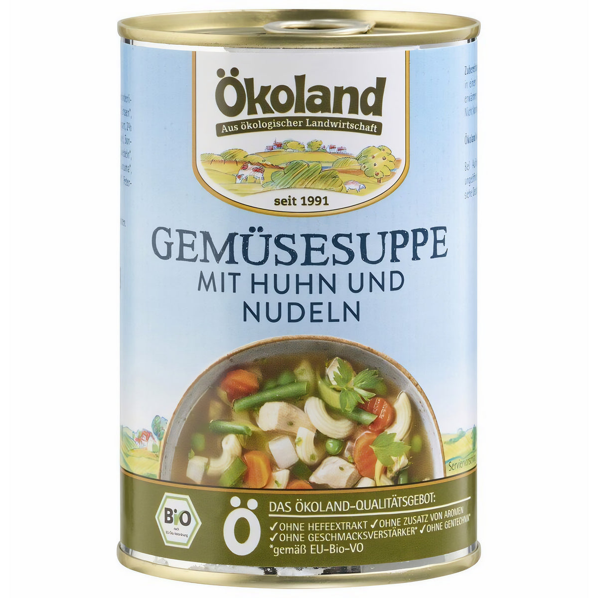 ÖKOLAND Gemüsesuppe mit Geflügel, (6 x 400 g) - fit and life shop