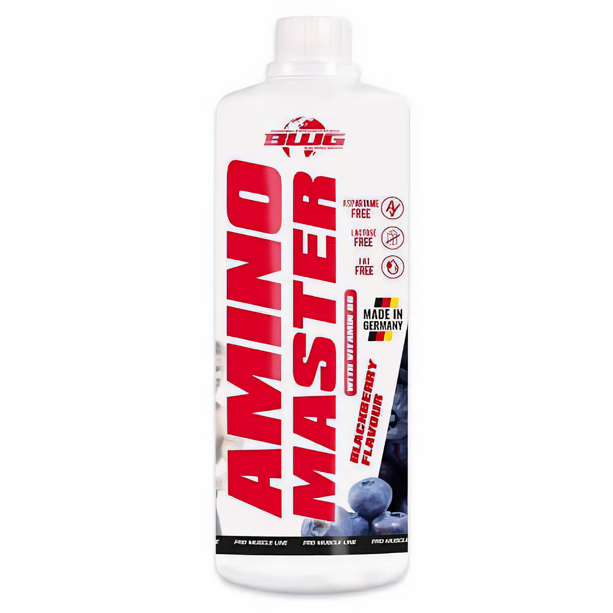 BWG Amino Liquid Master BCAA + Arginin Konzentrat in Blackberry, flüssiges Amino-Getränk, 1000ml.