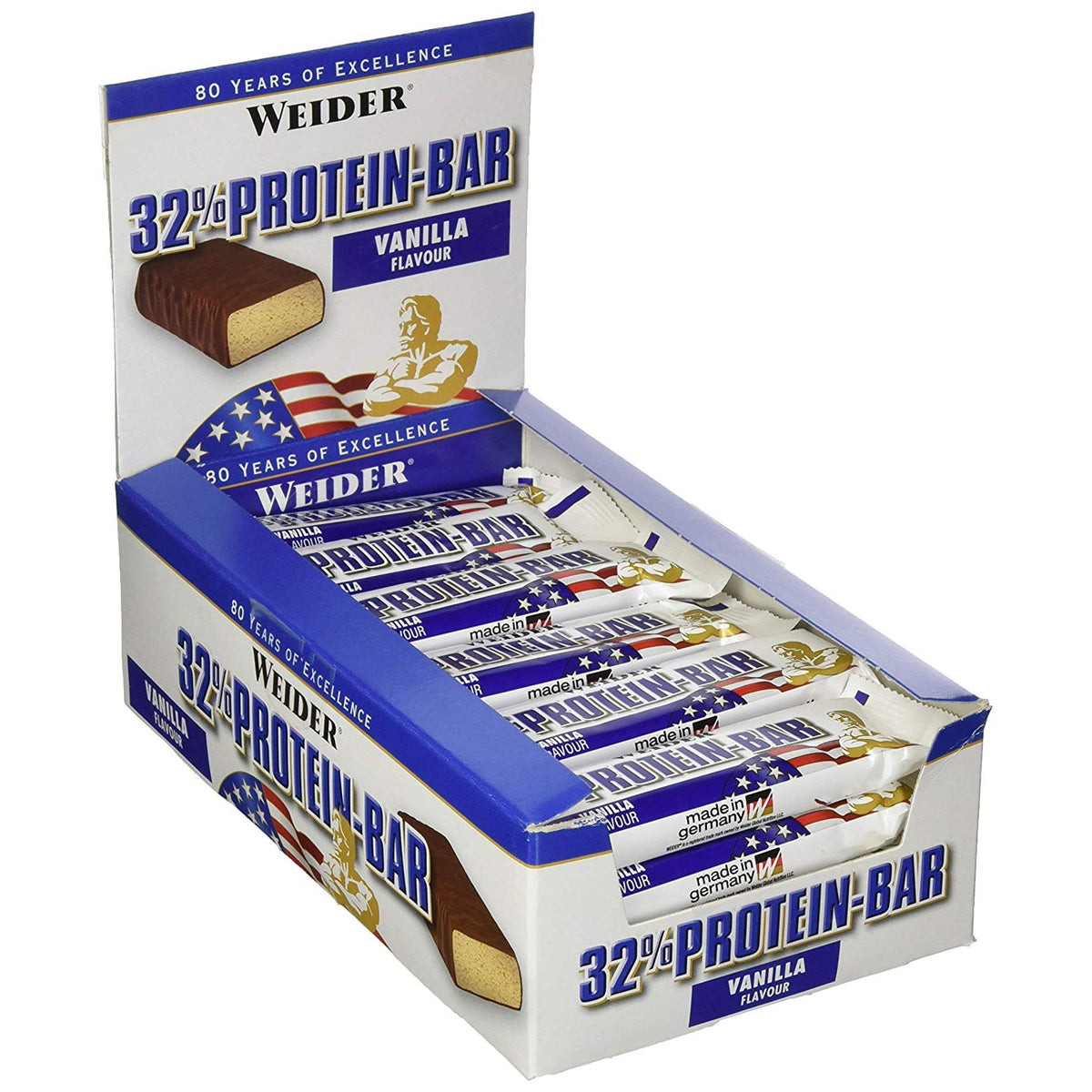 Weider 32% Protein Bar, 24 Eiweiß-Riegel à 60g - fit and life shop