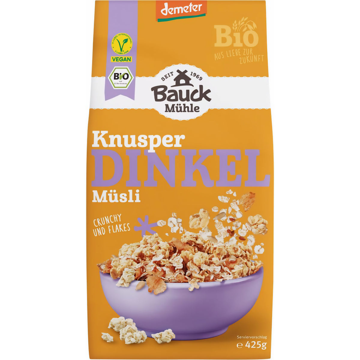 Bauckhof Dinkel Müsli, Knusperzart (1 x 425g) - fit and life shop