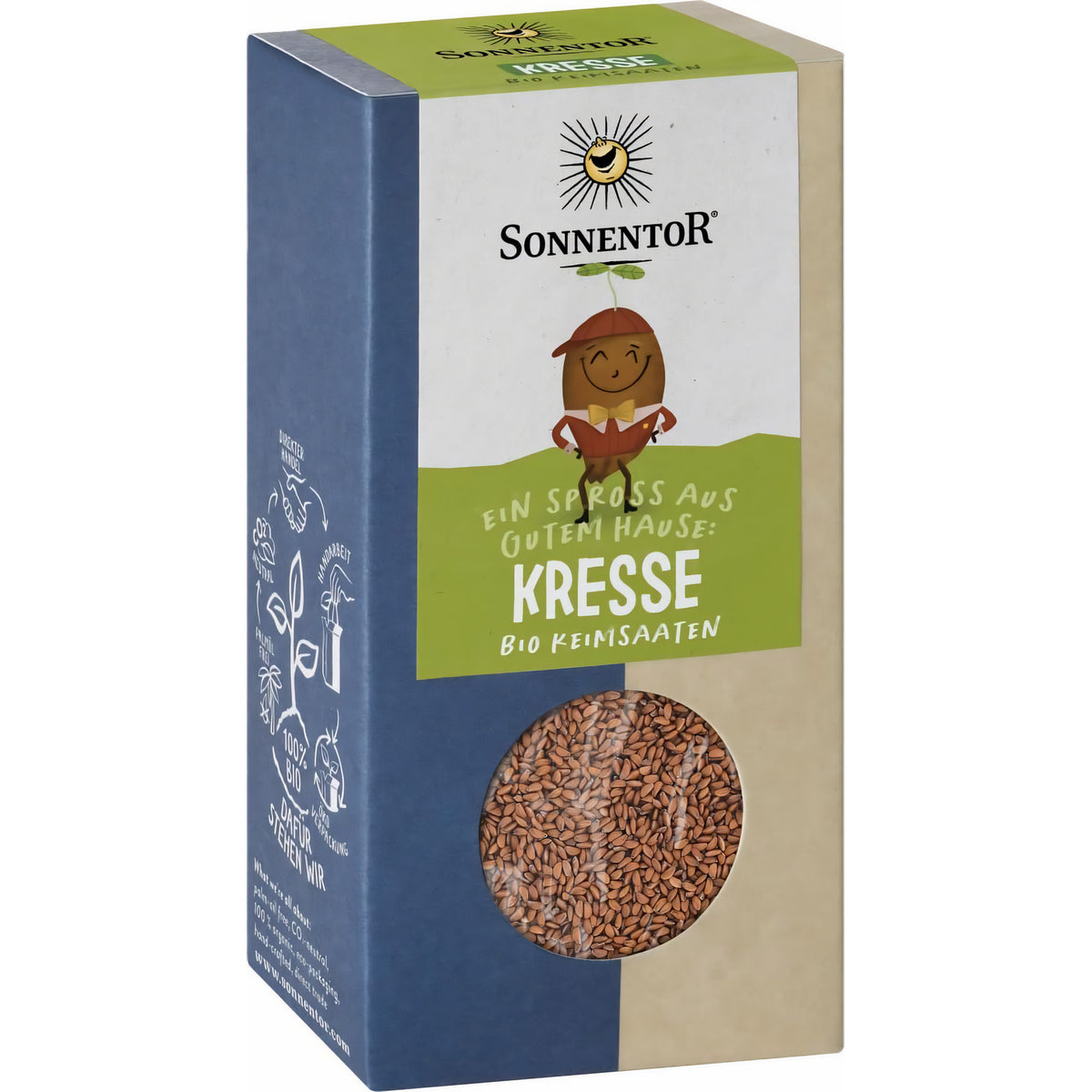 Bio Kresse Saaten von Sonnentor, frische grüne Keimsaaten in 6 Packungen à 120g, ideal für gesunde Küchenkräuter.