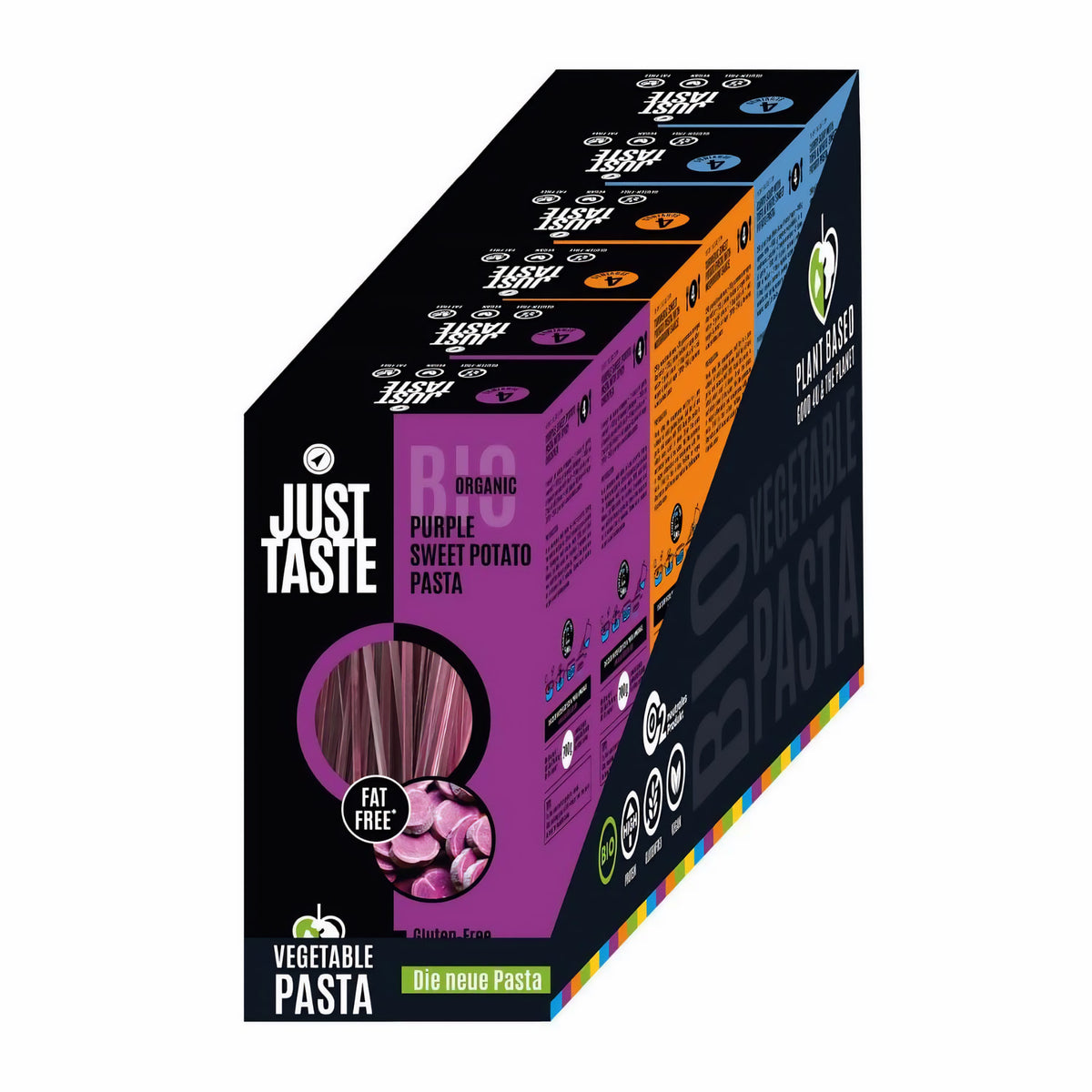 JUST TASTE - Die Famosen BIO Süßkartoffel Pasta Sorten - 6er Pack á 250g (2x Kurkuma Süßkartoffel, 2x Lila Süßkartoffel, 2 Weisse Süßkartoffel) — Abbildung 7