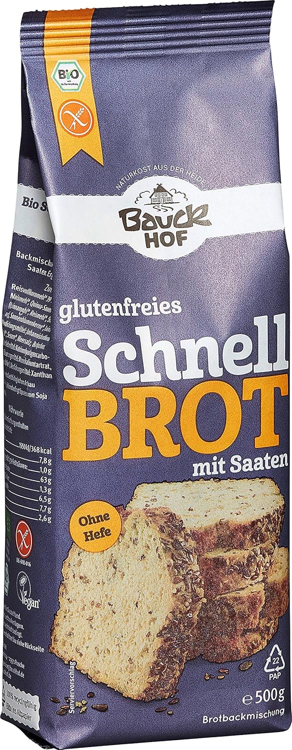 Bauckhof Bio Schnellbrot Backmischung - glutenfrei (6x 500g)