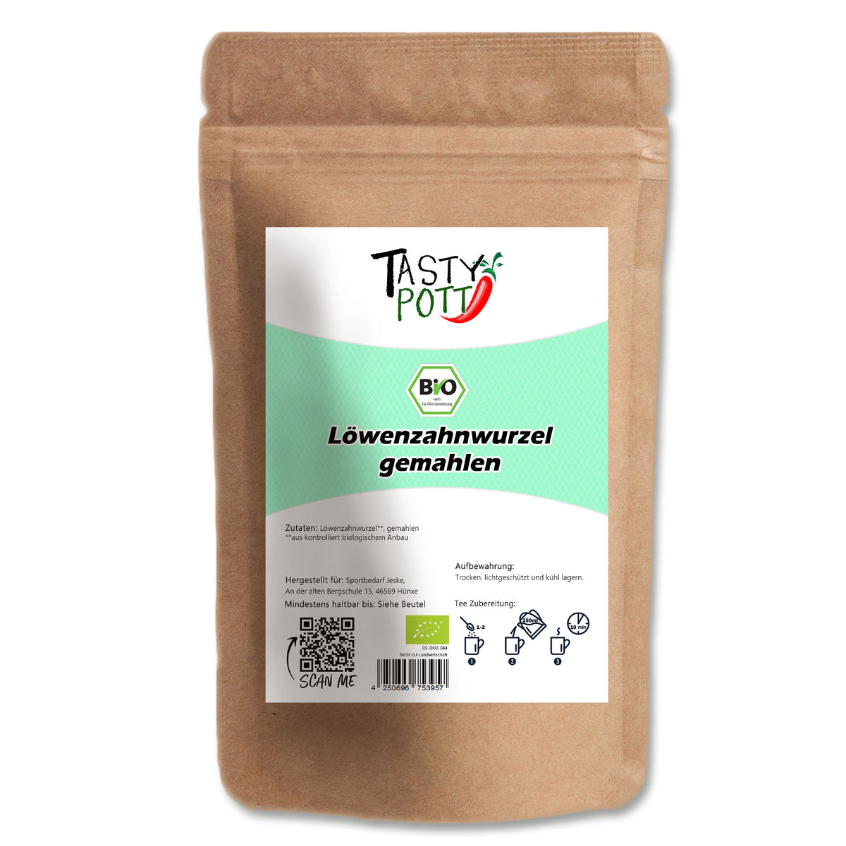 Tasty Pott Bio Löwenzahnwurzel gemahlen - im Beutel