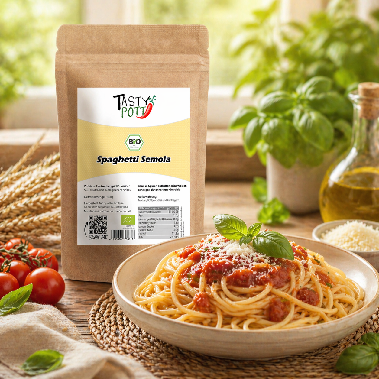 Tasty Pott Bio Spaghetti Semola - im Beutel