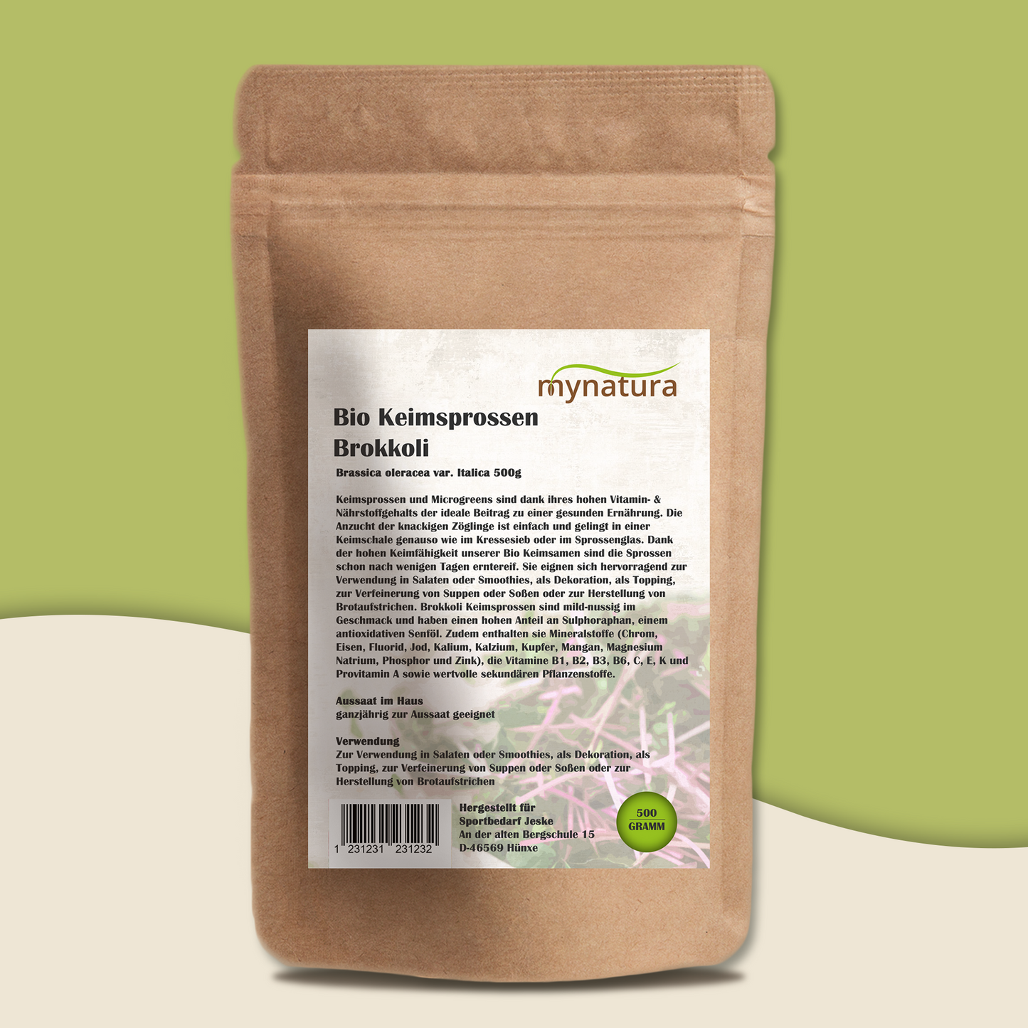 Mynatura Bio Keimsprossen Brokkoli Gemüse (500g)