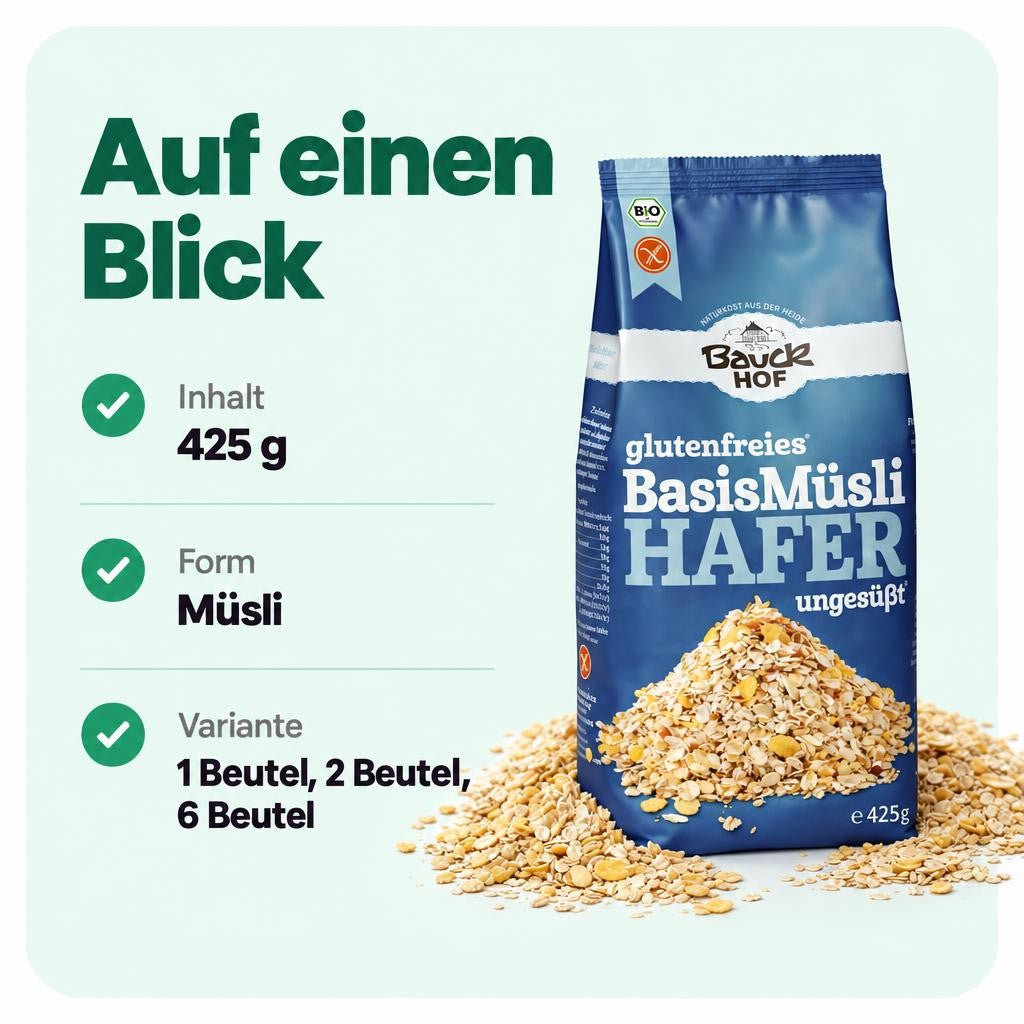 Bauckhof Bio Hafermüsli Basis glutenfrei – Bild 3