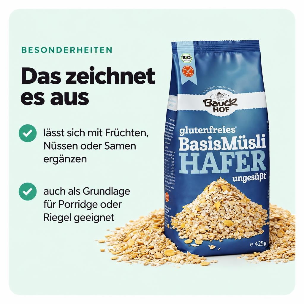 Bauckhof Bio Hafermüsli Basis glutenfrei – Bild 5