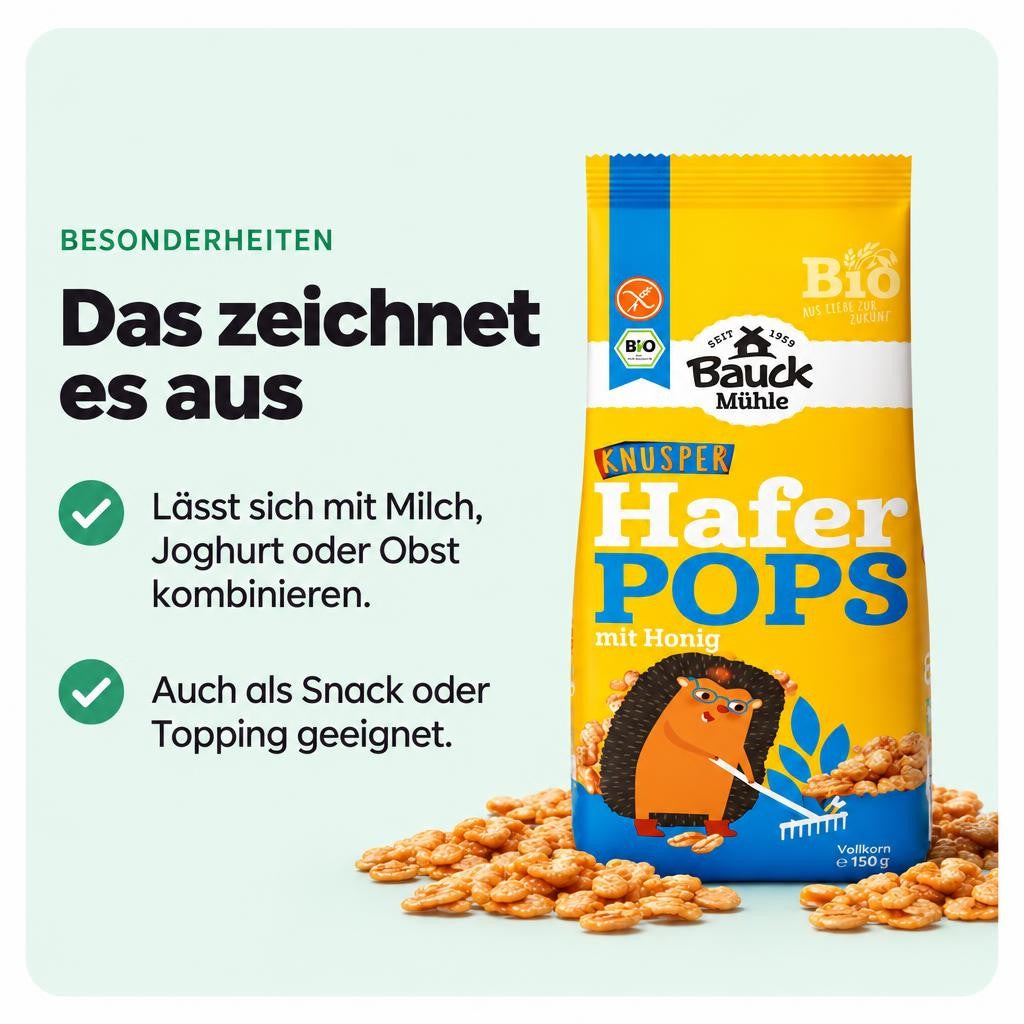 Bauckhof Bio Haferpops mit Honig glutenfrei – Bild 5