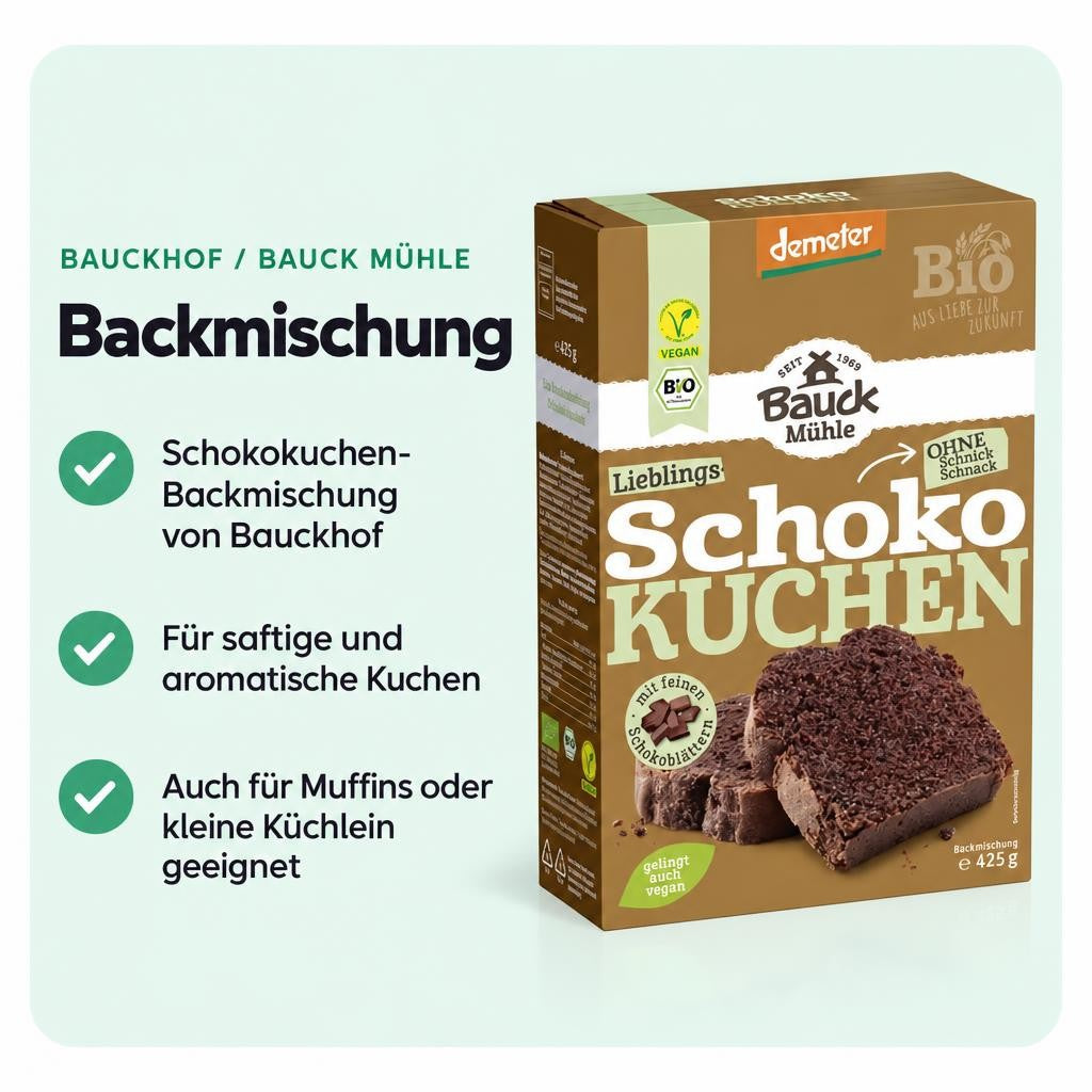 Bauckhof Schokokuchen Backmischung (6x425g) – Bild 2