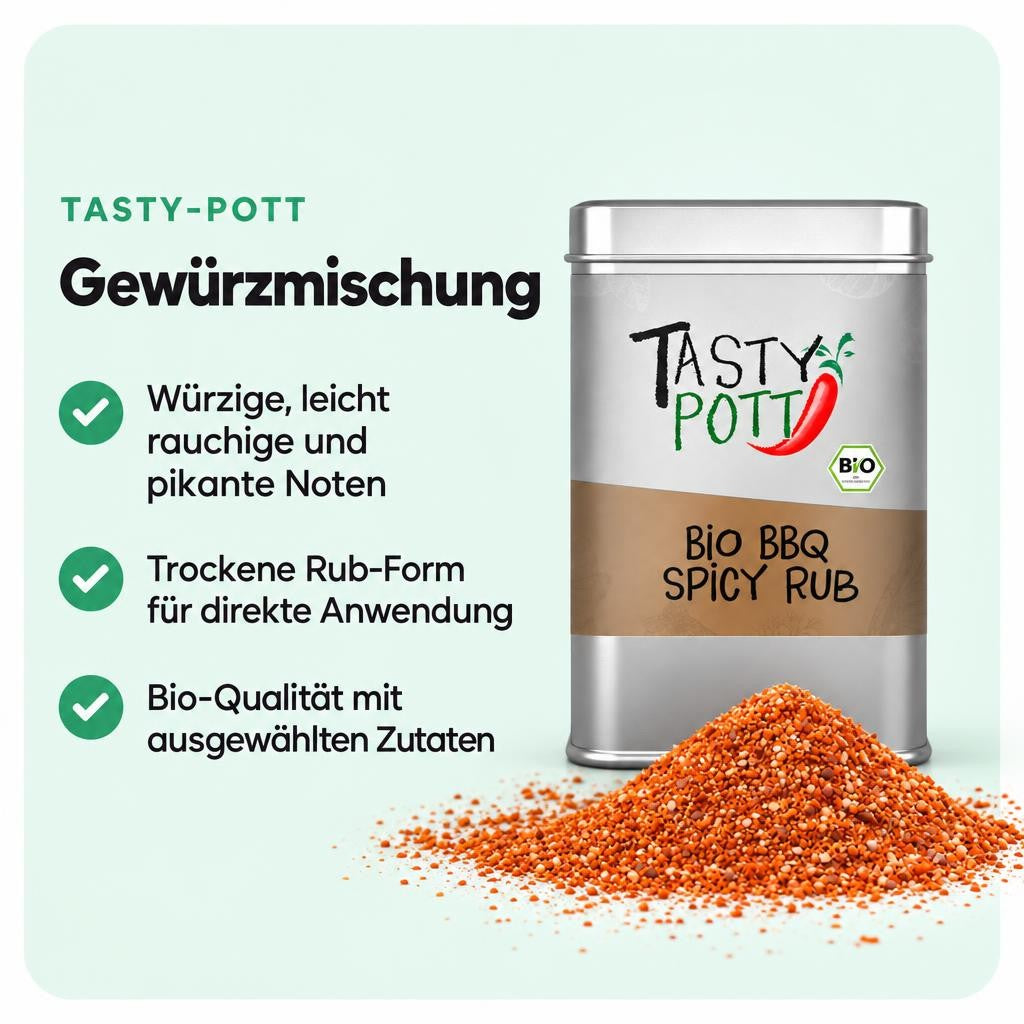 Tasty Pott Bio BBQ Rub Spicy - Gewürzmischung - 100g – Bild 2