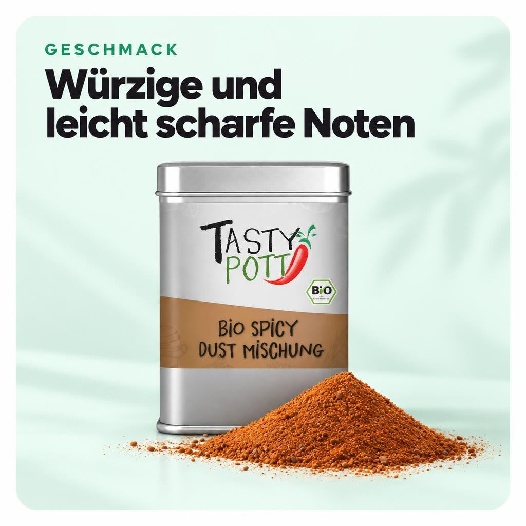 Tasty Pott Bio BBQ Spicy Dust Gewürzmischung - 100g Dose – Bild 4