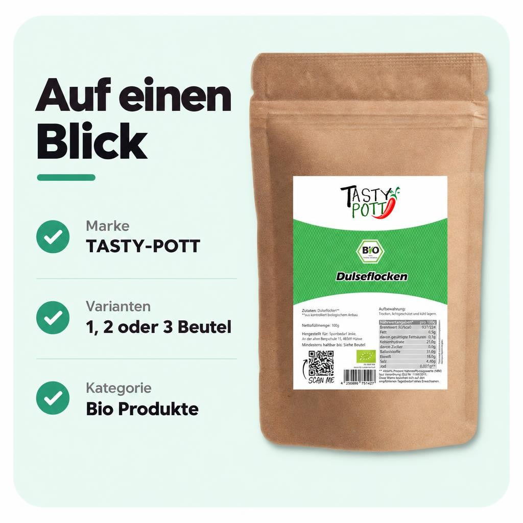 Tasty Pott Bio Dulse Flocken - im Beutel – Bild 3