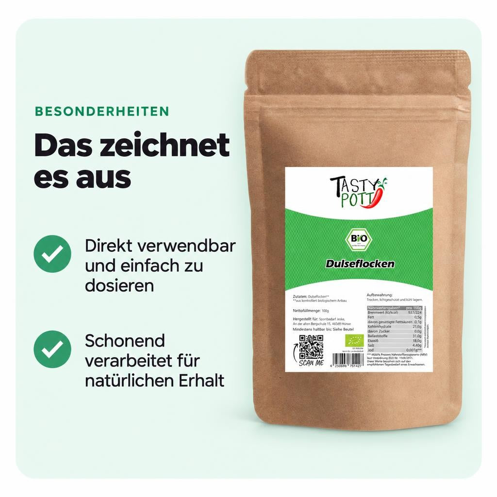 Tasty Pott Bio Dulse Flocken - im Beutel – Bild 5