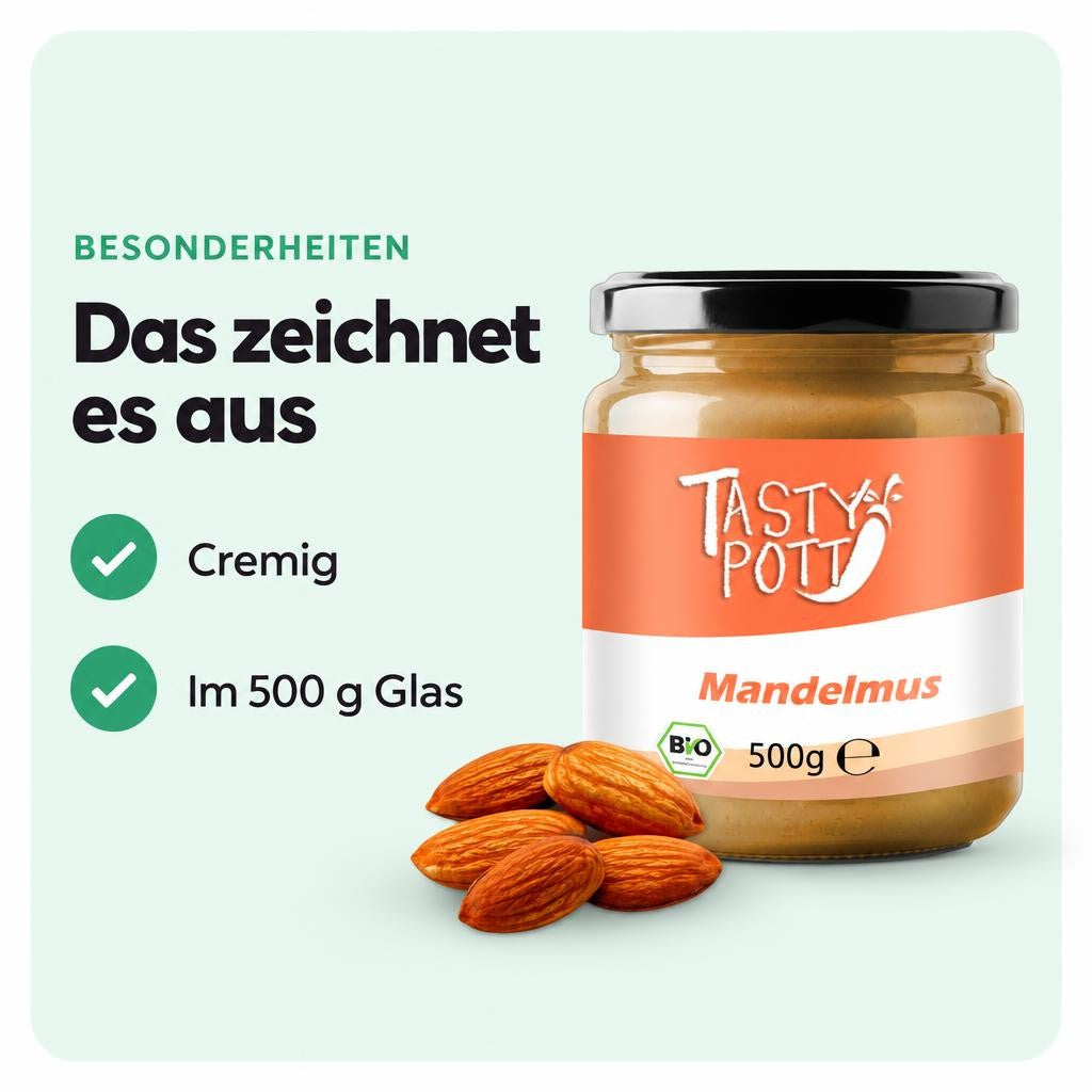 Tasty Pott Bio Mandelmus braun 500g – Bild 5