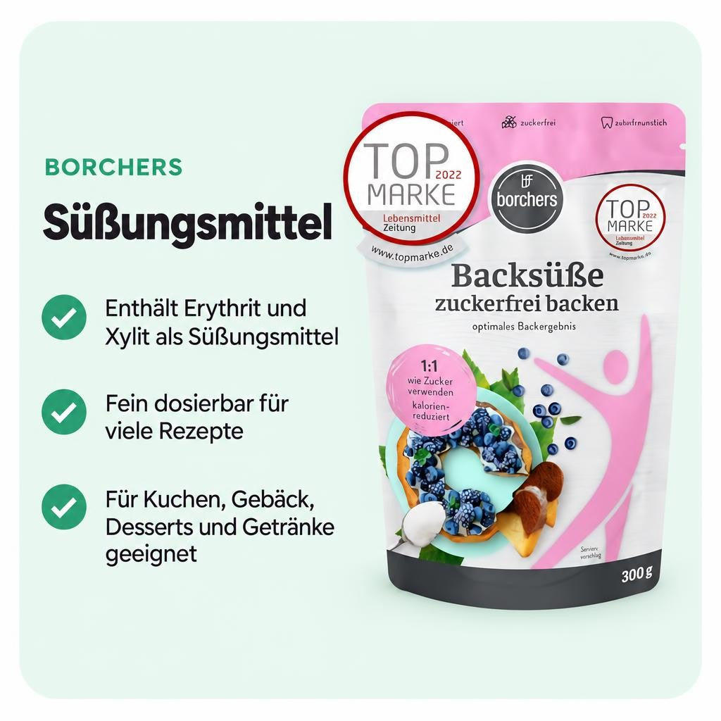 BORCHERS Backsüße, Streusüße zum Backen, auf Grundlage von Erythrit und Xylit, 1:1 wie Zucker - 300g – Bild 2
