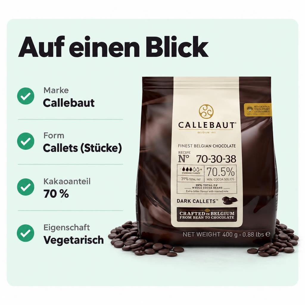 CALLEBAUT Receipe No. 70-30-38 Kuvertüre Callets, 70% Kakao - – Bild 3