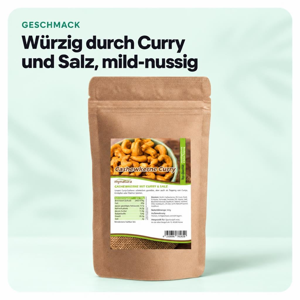 Würzig durch Curry und Salz, mild-nussig