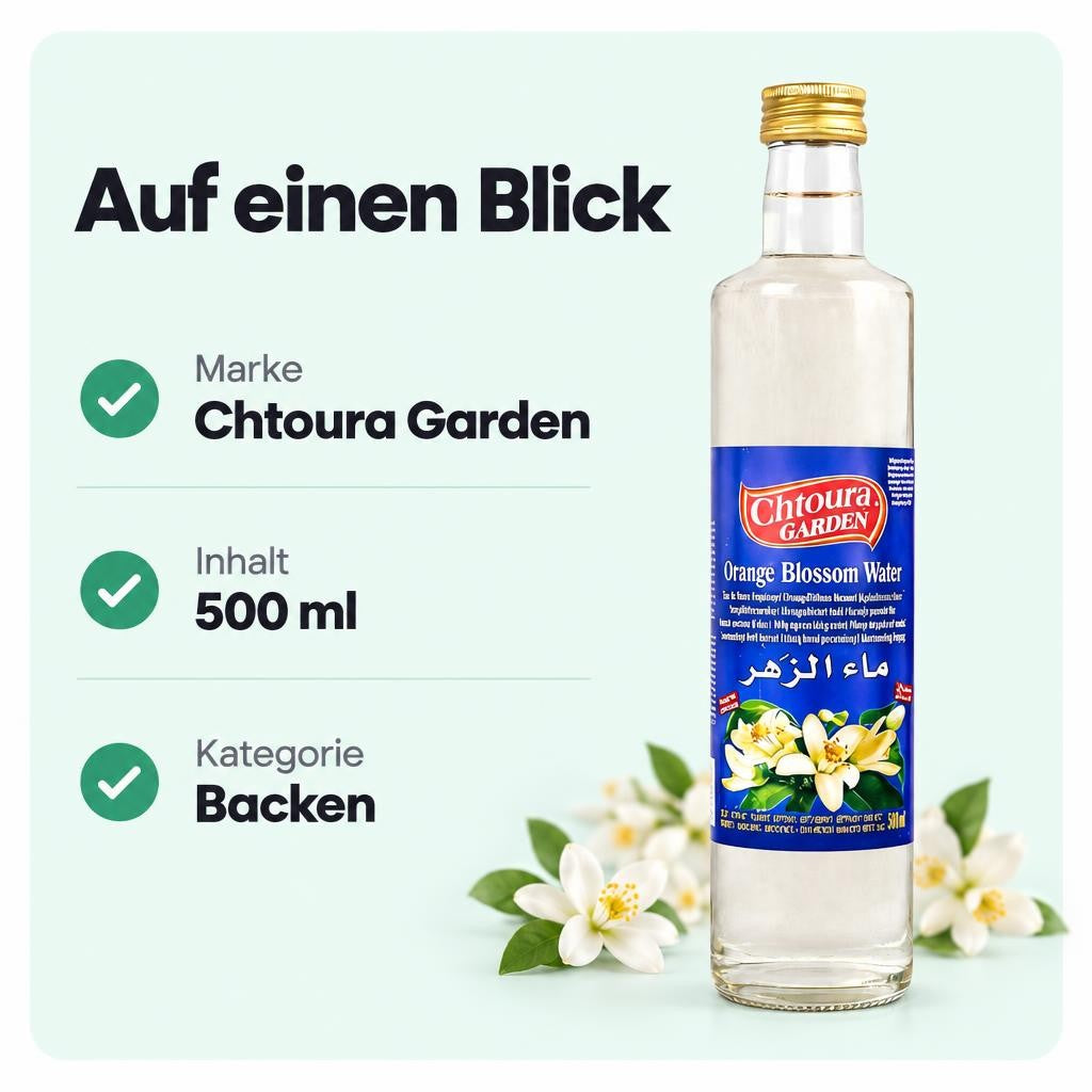 Chtoura Garden - Orientalisches Orangenblütenwasser (500ml) – Bild 3