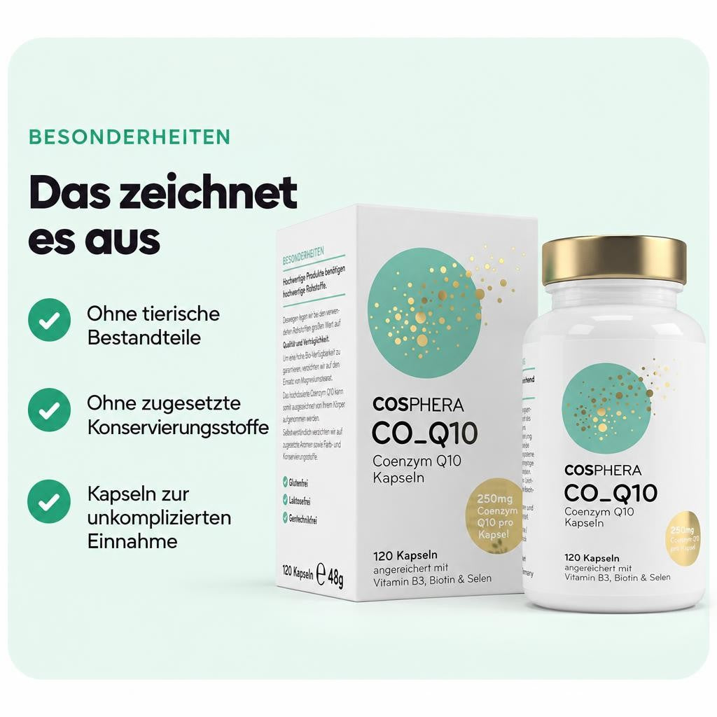 Cosphera Coenzym Q10 hochdosiert 250mg pro Kapsel - 120 Kapseln – Bild 5
