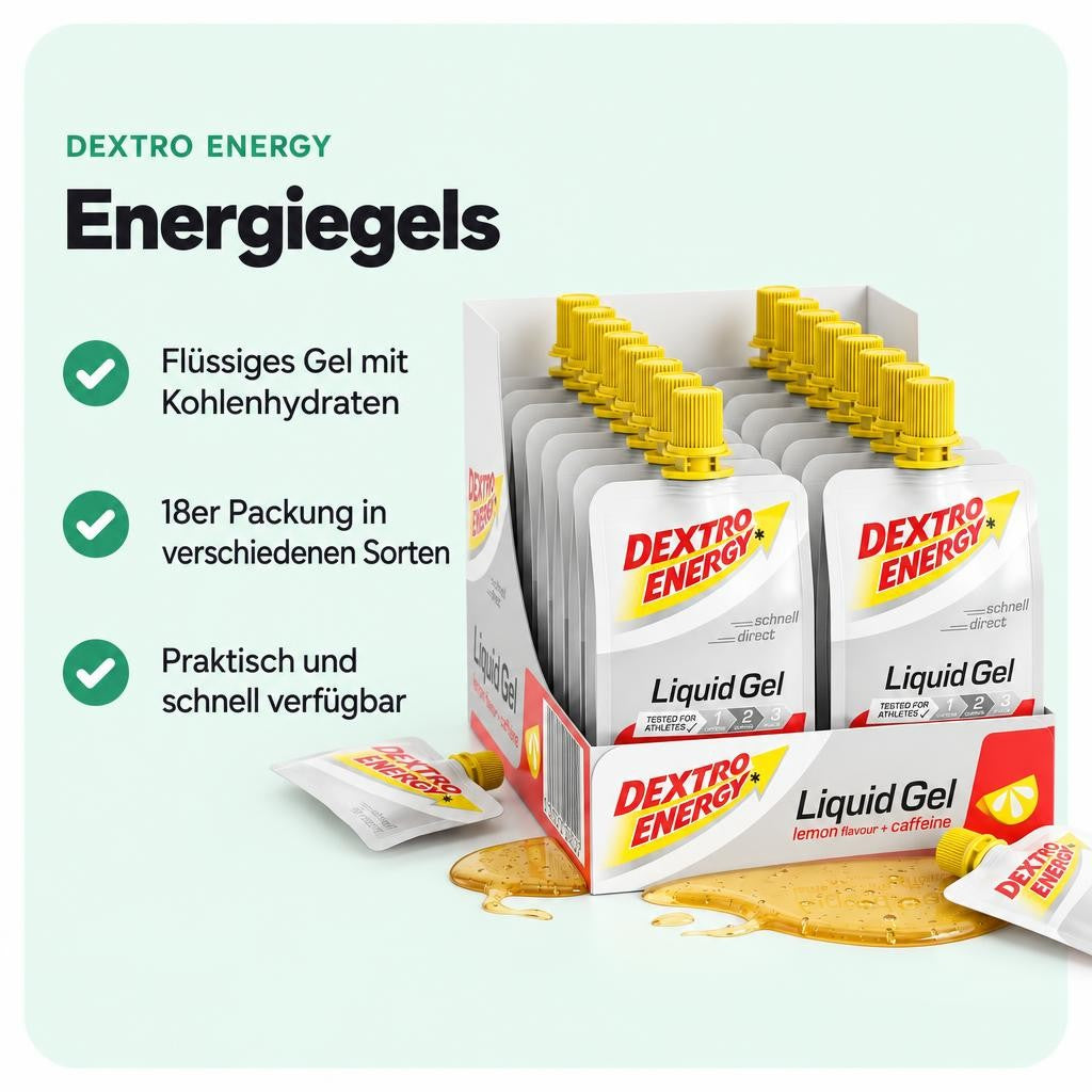 Flüssiges Kohlenhydratgel für unterwegs und beim Sport.