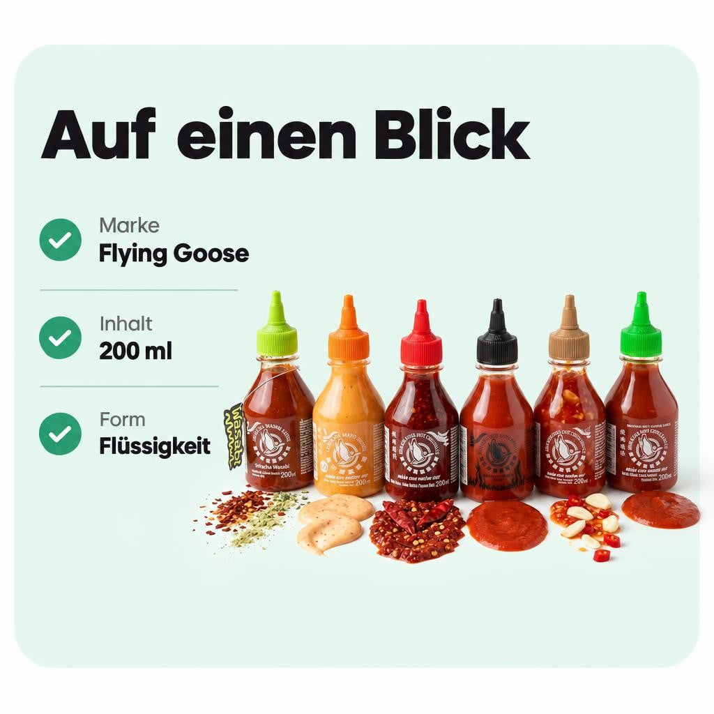 Flying Goose Sauce verschiedene Geschmäcker 200ml – Bild 3