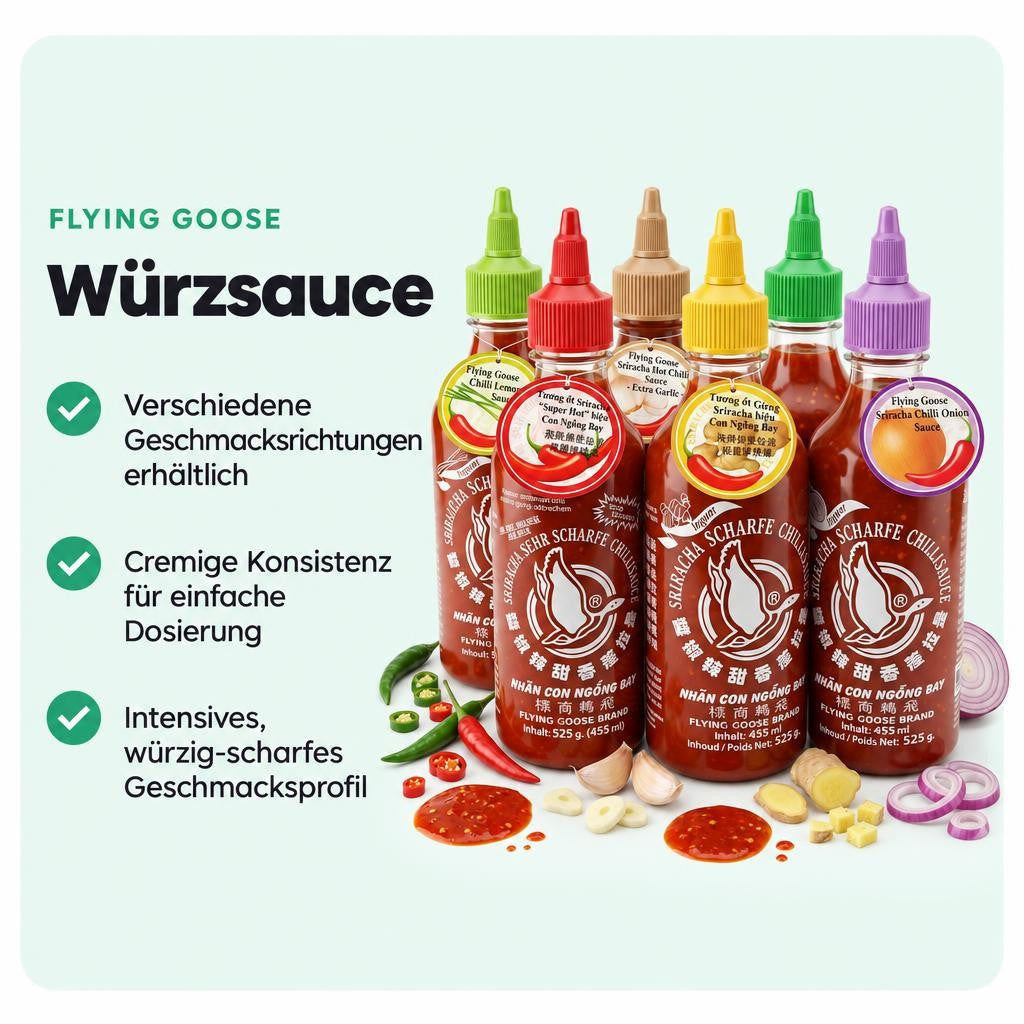 Flying Goose Sauce 455ml verschiedene Geschmäcker – Bild 2