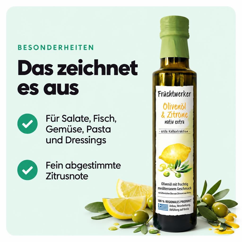 Fruchtwerker Olivenöl + Zitrone 250ml – Bild 5