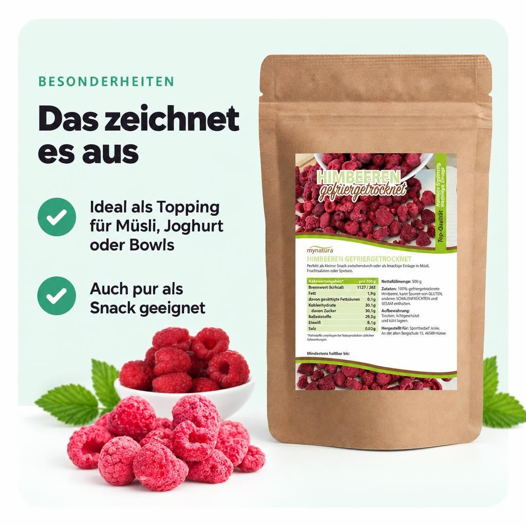 Mynatura Gefriergetrocknete Himbeeren – 500g – Bild 5